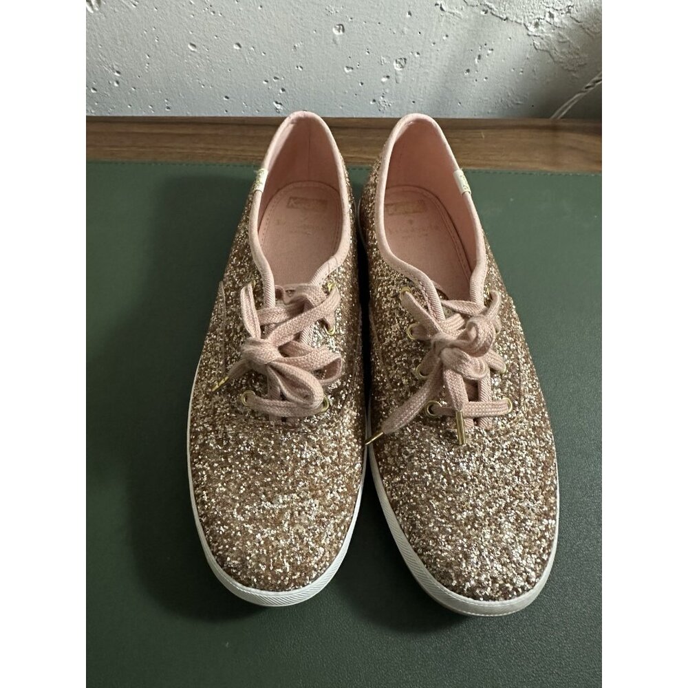 Keds x Kate Spade New York Champion Glitter Sneakers in Rose Gold - Size 9